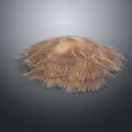 Fluffy Brown Round Textured Decorative Object With Soft Hairy Surface And Gray Gradient Background 3d model