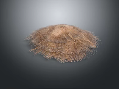 Fluffy Brown Round Textured Decorative Object With Soft Hairy Surface And Gray Gradient Background 3d model