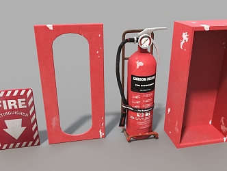 Fire hydrant fire fighting equipment dry powder fire extinguisher 3d model