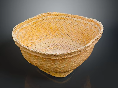 Handwoven Natural Storage Basket Square Shaped with Intricate Weave Pattern for Home Use 3d model