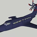 Purple Passenger Plane Flying in Clear Blue Sky with Sleek Design