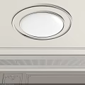 Round White Ceiling Light with Decorative Trim for Modern Interior Design