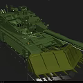 Detailed Green Military Tank Model With Front Blade And Cannon Barrel