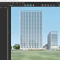 Modern Sales Office Building With Glass Curtain Wall High Rise Structure And Urban Exterior Design