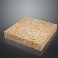 Square Terrazzo Slab Featuring Yellow Orange Specks On Shiny Light Decorative Surface 3d model