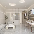 Modern Minimalist Shower Sauna Space With Treatment Beds And Vanities