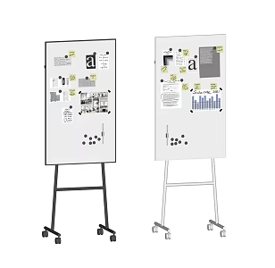 Modern Whiteboard Activity Whiteboard Office Whiteboard Blackboard Post-it Notes 3d model