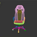 Ergonomic Modern Gaming Chair With Gray Teal Upholstery Breathable Holes And Wheels