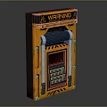 Yellow Industrial Warning Control Panel With Digital Screen And Numeric Keypad