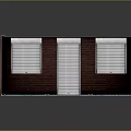 Red Wooden Panel Container Style Structure With Roll Up Doors And Glass Windows Exterior