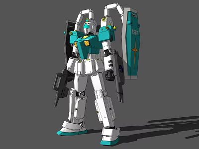 Intelligent Machine With Turquoise And White Mechanical Design Featuring 3D Rendered Arms And Equipment Structure 3d model