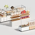 Bakery Display Shelves With Transparent Glass Multiple Tiers For Pastries Bread And Desserts
