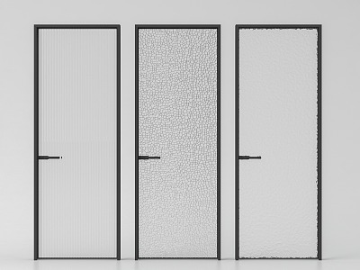 Minimalist glass door 3d model