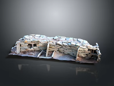 Ancient Stone Building Structure With Stone Walls Roof And Architectural Design Features 3d model