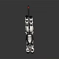 Mechanical Leopard With White Black Body Red Details In Dynamic Pose On Smooth Reflective Surface 3d model