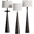 Elegant Modern Floor Lamps With White Lampshades And Unique Structures 3d model