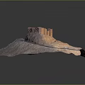 Stone Wood Castle Structure Model With Shell Shaped Design And Natural Elements