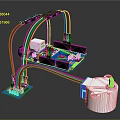 Colorful Wired Electronic Components With Integrated Circuit Board And Motor Actuator