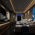 Luxury SPA Sauna Interior With Massage Beds Blue Artistic Wall And Shower Facilities