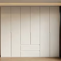 Sleek Modern White Wardrobe Minimalist Design With Cabinet Doors And Drawers