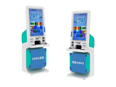 Medical Self Service Terminals for Hospital Patient Check In With Touch Screen Interface 3d model