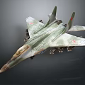 Military Airplane Model With Green Camouflage Paint Red Emblems And Detailed Wing Structure