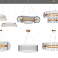 Modern Pendant Lighting Combinations With Geometric Round Oval Shapes And Transparent Design