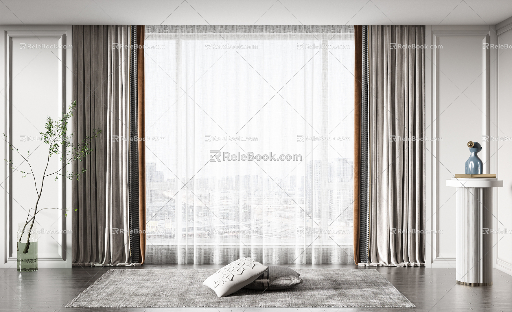 Modern Curtains 3d model