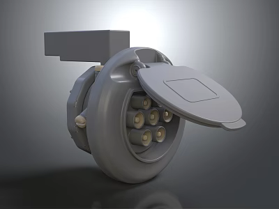 Durable Automotive Component with Open Lid and Internal Metal Contact Points 3d model