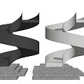 modern revolving staircase 3d model