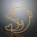 Cute Orange Line Dolphin Design Decorative Accessory For Home Daily Use 3d model