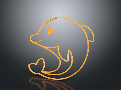 Cute Orange Line Dolphin Design Decorative Accessory For Home Daily Use 3d model Cute Orange Line Dolphin Design Decorative Accessory For Home Daily Use 3d model