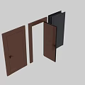 Modern Minimalist Swing Doors in Gray and Copper with Sleek Design and Handle