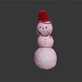 Cute Snowman Figure With Red Hat Stick Arms And Coal Eyes