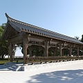 Chinese-style Corridor Corridor Frame Landscape Pavilion 3d model