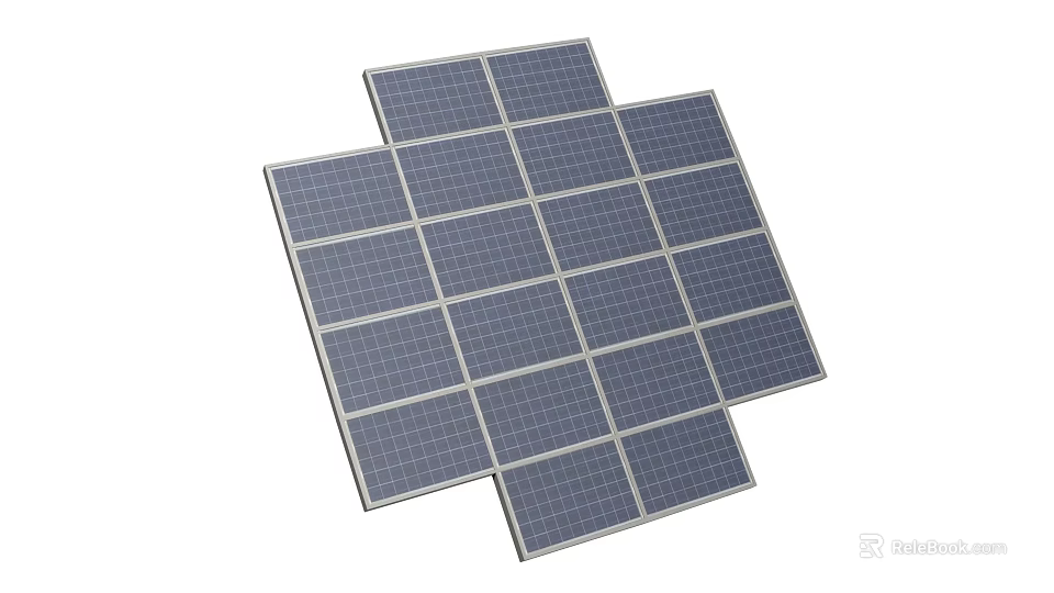 Public Facility Solar Panels Array For Eco Friendly Renewable Energy Generation 3d model 