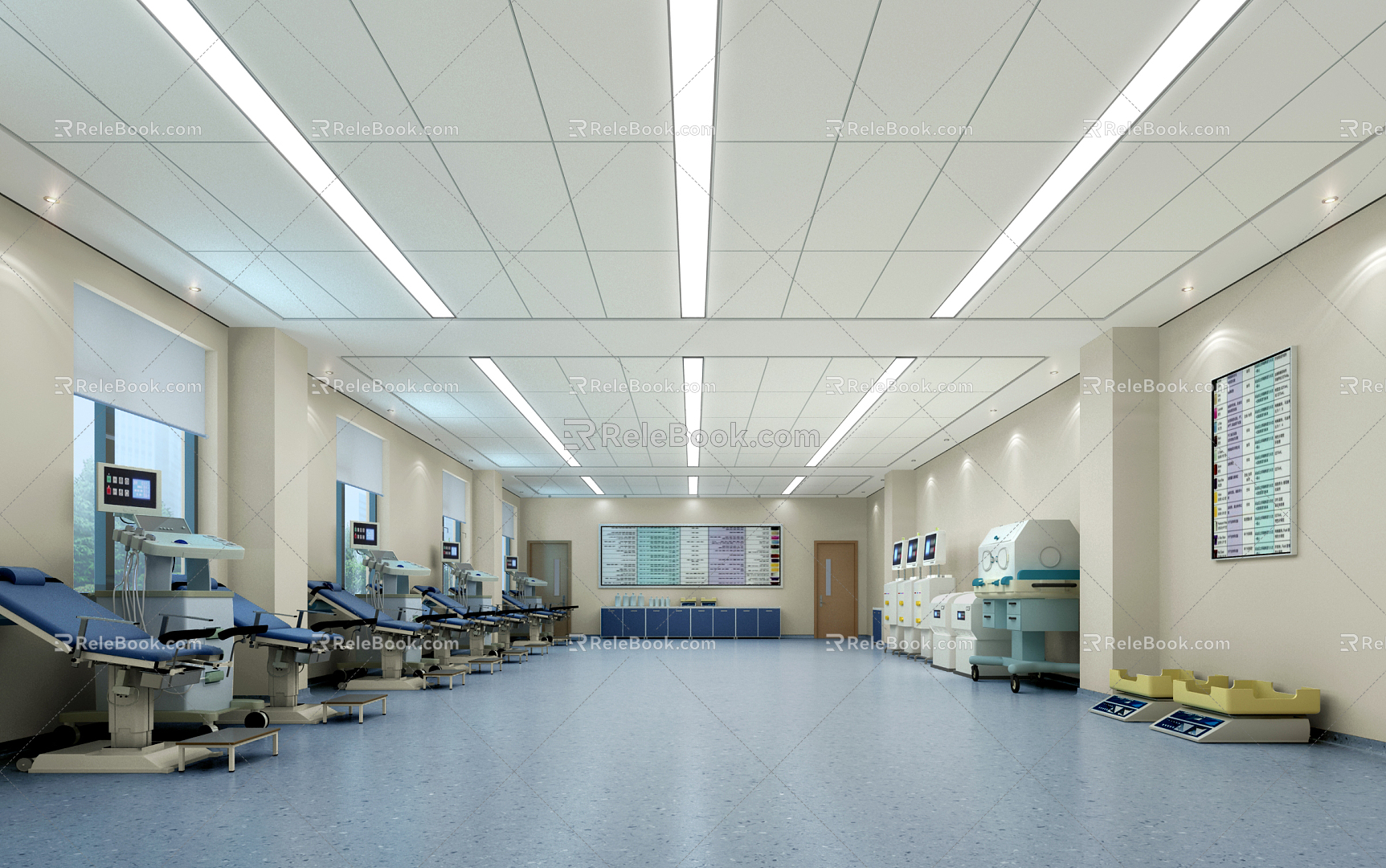 Modern Hospital Hospital Blood Collection Hall 3d model