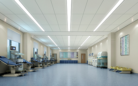 Modern Hospital Blood Collection Hall 3d model