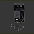 Professional Hardware Tool Set In Open Leather Case With Various Tools
