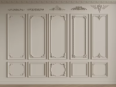 Decorative Gypsum Molding Wall Design With Various Ornate Patterns And Classic Styles 3d model