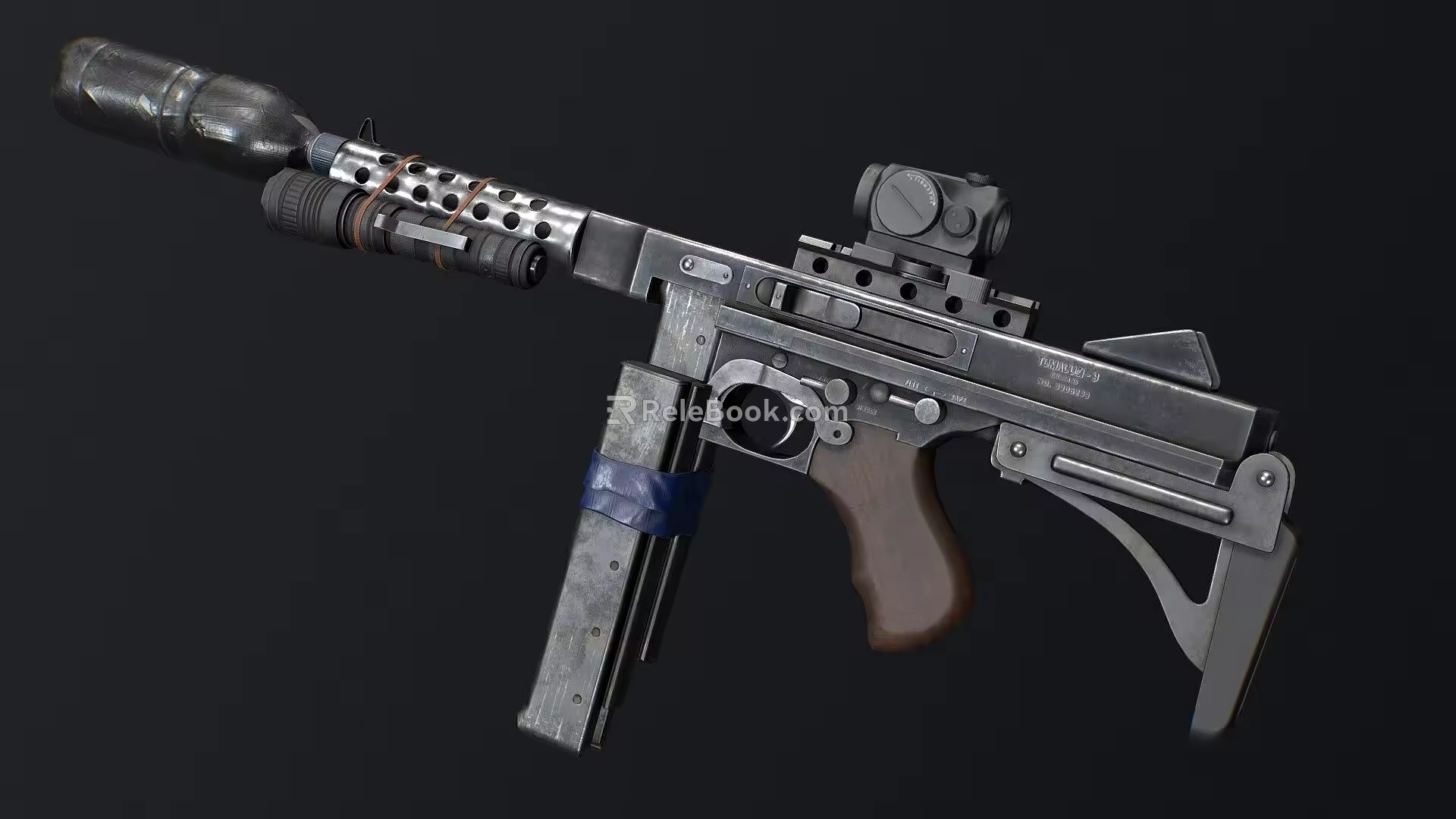 simple submachine gun 3d model