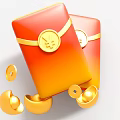 Red Envelopes With Gold Yen Symbol Coins And Ingot Decorations On White Background