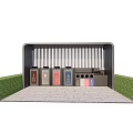 Modern trash can garbage collection station community garbage collection point 3d model