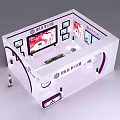 Country Garden Ziyun Mingdi Exhibition Booth With White Purple Design Display Screens And Green Plants