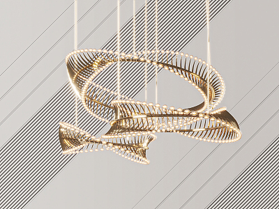 Light Luxury Chandelier 3d model