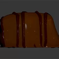 Delicious Appetizing Orange Dessert With Red Stripes On Shiny Smooth Surface