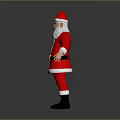 Santa Claus Themed Decorative Ornament Set With Red Outfit White Beard And Black Boots
