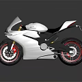 Stylish White Motorcycle with Red Wheels Black Seat and Modern Sleek Design