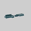 Modern Blue Velvet Sectional Sofa With Modular Design Plush Pillows And Metal Legs