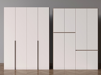 Cream Style Wardrobe Solid Wood Wardrobe Simple Wardrobe 3d model